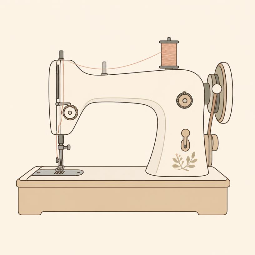 Illustration of a sewing machine